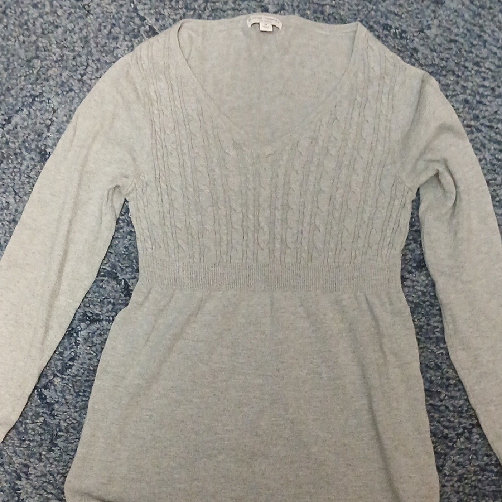Gray V-Neck Sweater
